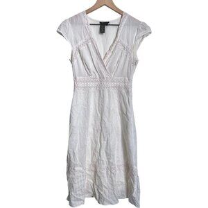 BCBGMAXAZRIA White Cotton Eyelet Lace Dress Size‎ 6